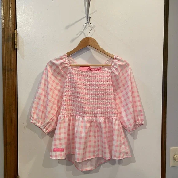 Pink Gingham Smocked Dress - Picture 3 of 5